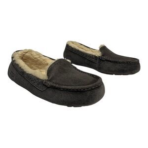 UGG Size 9 Ansley Water-Resistant Gray Suede Wool Lined Slippers Style 3312